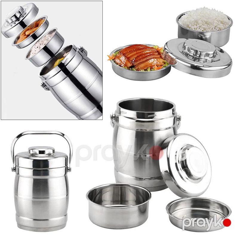 Vakuum İzolyasiyalı Paslanmayan Polad Qida yümək Saxlama Qabı 3 Hissəli İkiqatlı Polad Always Yemək Termosu Səyahət Piknik Qabı 2.5L — Termos və termoş, Bakı (2)