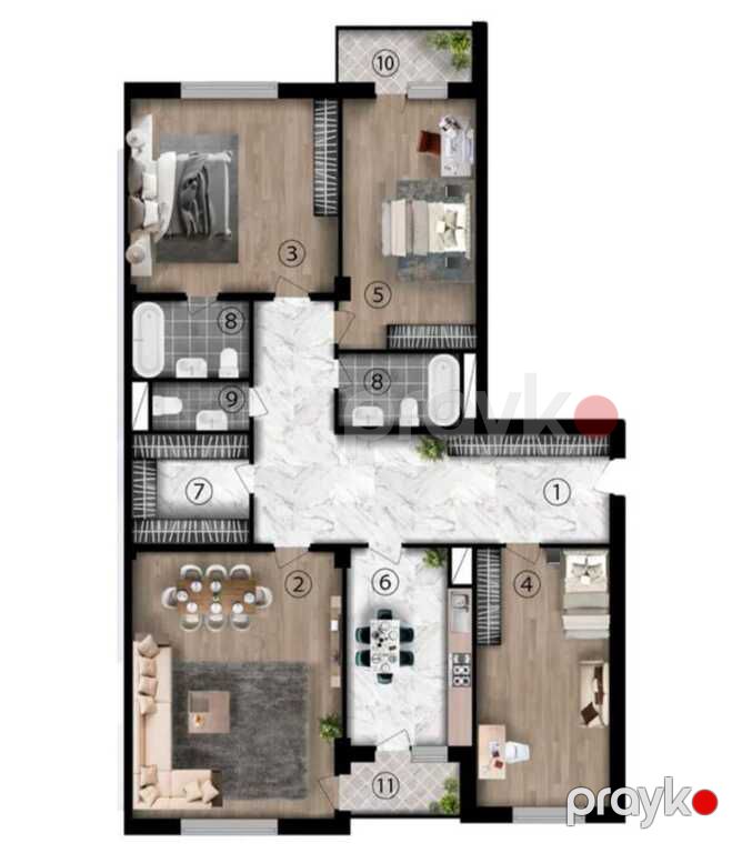 Satılır 4 otaqlı yeni tikili 176 m² — Mənzil, Bakı (10)