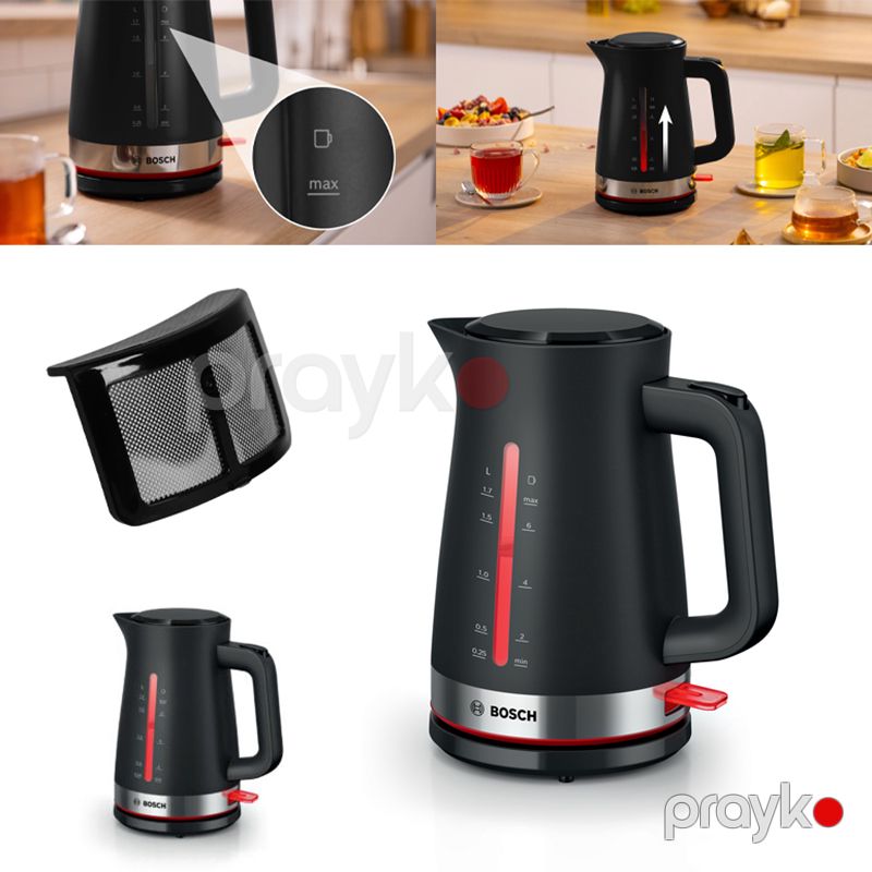 Bosch MyMoment TWK3M123 Çaydan 1.7L İkitərəfli Su Səviyyə Göstəricili Bosch Çaydan 2200V Klassik Müasir Dizaynlı Çaydan — Elektrik çaydanları və termoslar, Bakı (3)