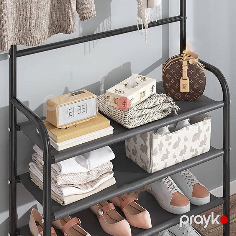 Çoxfunksiyalı Ayaqqabı Rafı Asılqan 80x26x170 sm, Ağ 4 Mərtəbəli Multifuncional Ayaqqabı Rəfləri Asma Qonaq Otağı Rəfi — Mallar, Bakı (2)