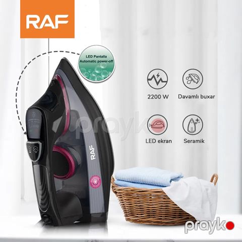Yeni Yüksək Keyfiyyətli RAF Ruxarlı Ütü Led Ekrana Sahib 2200W Gücündə Professional Buxar Ütüsü R.1195 — Bakı