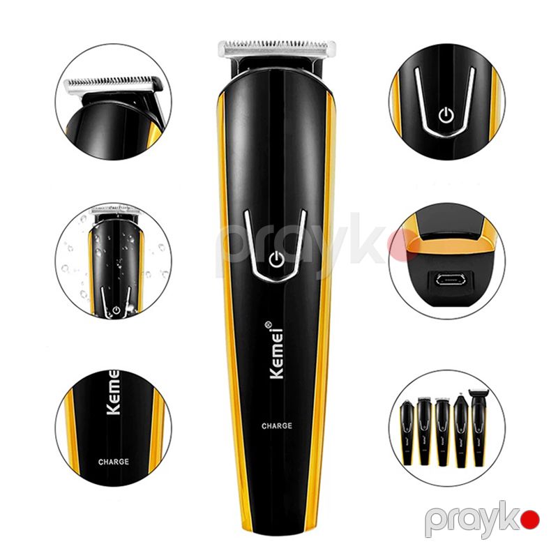 Kemei 5-i 1də Professional Suya Davamlı Saç Təraş Maşını 40D Trimmer Saç Saqqal Boyun və Bədən Makası — Usturalar, trimmerler və epilyatorlar, Bakı (3)
