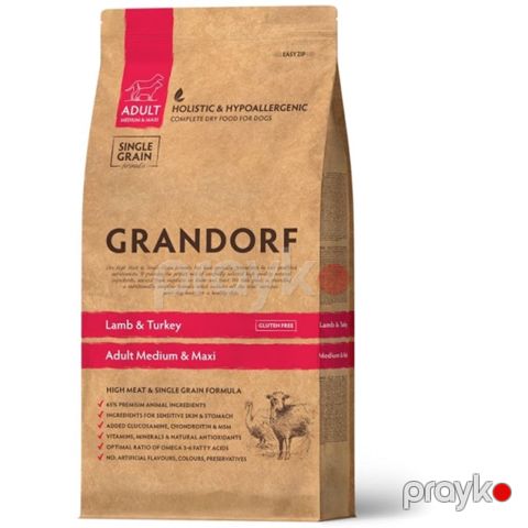 Quru yem itlər üçün Grandorf Lamb&Turkey, 1 kq — Bakı