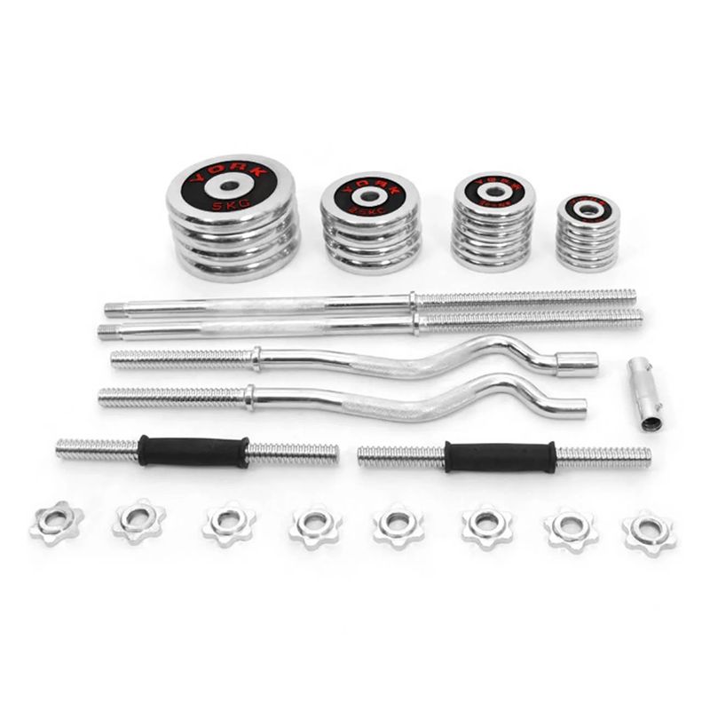 Yeni 55 kq Tənzimlənən Dumbbell Dəsti Xrom Gümüşü Qantel Ştanq Dəsti 3-ü 1 Arada Ağır Dəst Qantel Metal — Fitness və simulyatorlar, Bakı (2)