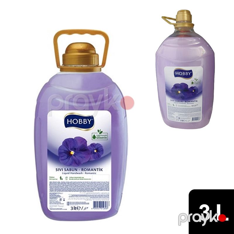 Hobby Sıvı Sabun Romantik 3 lt Bənövşə Çiçeyi Romantik Sabun 3000ml Gliserinli Sıvı Sabun — Gözəllik və səhiyyə, Bakı (5)
