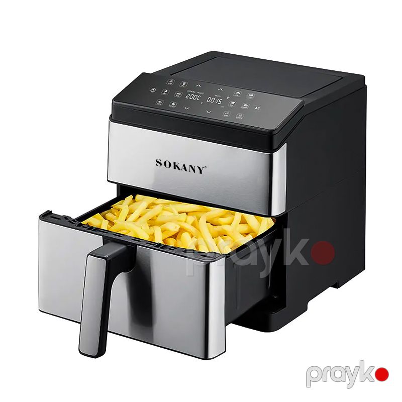 Rəqəmsal Fritür Sokany SK-10044 Çoxfunksiyalı 2200w 9.5L Paslanmayan Polad Qril Hava Fritöz Ağıllı Air Frey — Digər mətbəx texnikası, Bakı (4)