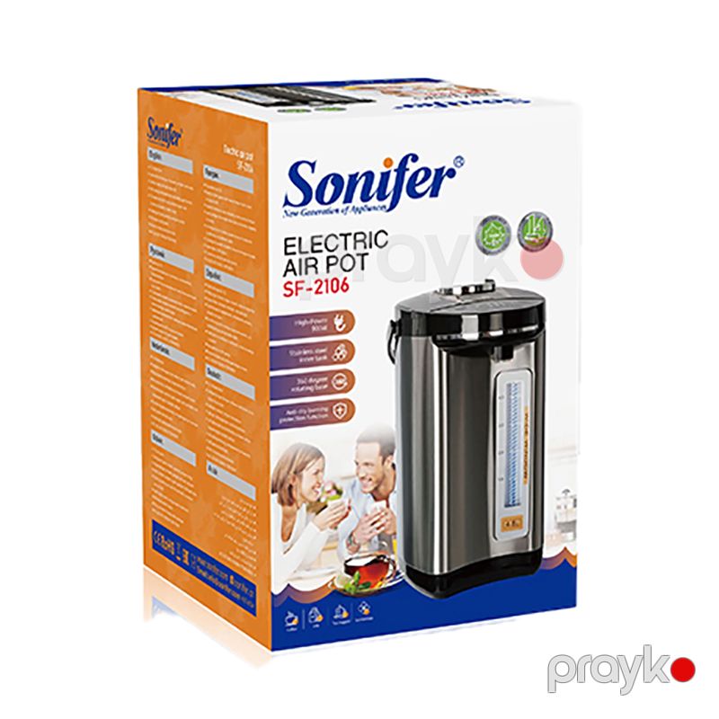 Sonifer SF-2106 Çaydan Paslanmayan Polad Elektrikli Çaydan Böyük Tutumlu Çaydan 4.5L Termopot — Samovarlar, Bakı (3)
