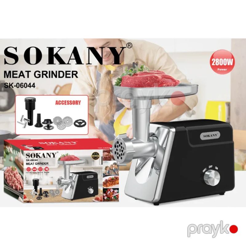 Sokany SK-06044 - Ətçəkən 2800W Gücündə Ətçəkən Maşın Paslanmayan Polad və ABS Korpuslu Ətçəkən — Digər mətbəx texnikası, Bakı (3)