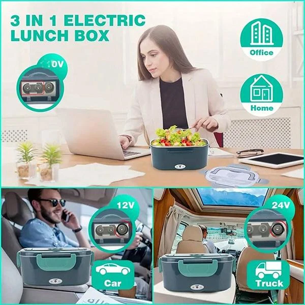 Ev, ofis və avtomobil üçün germetik konteynerli paslanmayan polad lançboks, 220/12V — Mallar, Bakı (4)