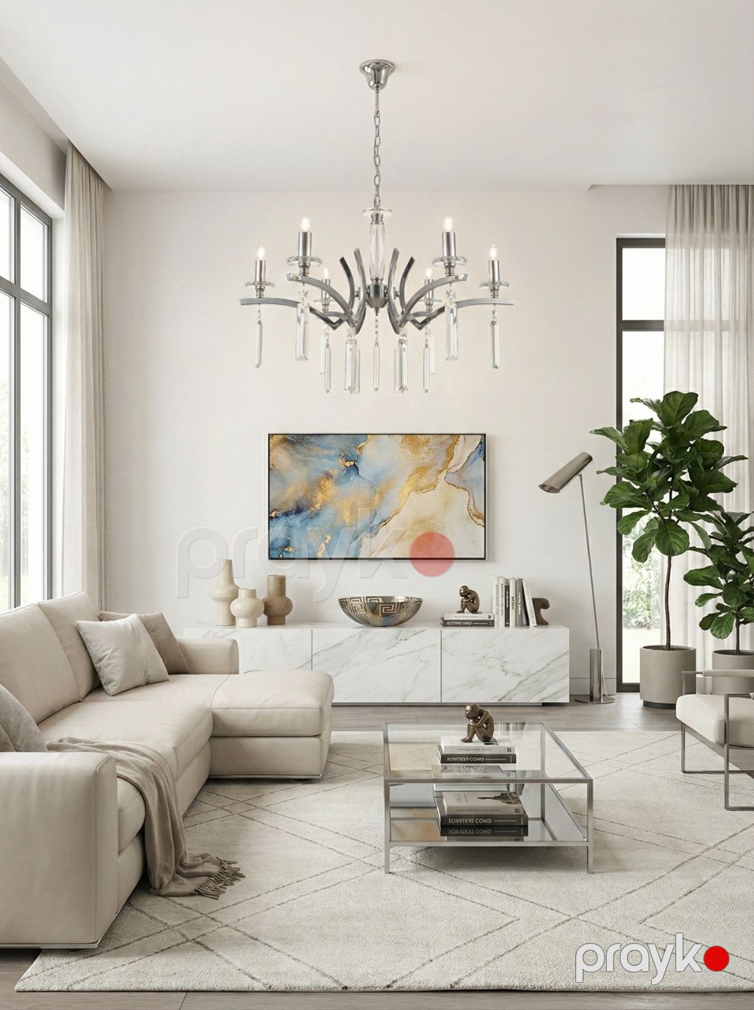 Asma çılçıraq LH6602/6 CR, gümüşü — Mallar, Bakı (2)