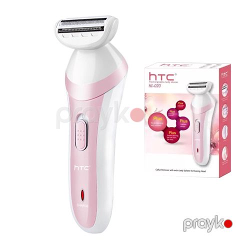 Qadınlar Üçün HTC HL-020 Təkrar Doldurulan Qadın Təraş Maşını Pink Yaş və Quru Epilyasiya Cihazı USB Doldurma Epilyatoru — Bakı
