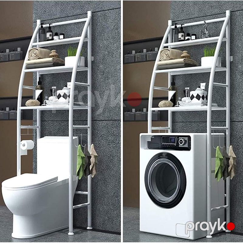 3 Pilləli Hamam Üçün Saxlama Rəfi Paltaryuyan Maşın Üçün Metal Künc Rəfi Çoxfunksiyalı Hamam Vanna Otağı Dəsmal Rafı — Mallar, Bakı (7)
