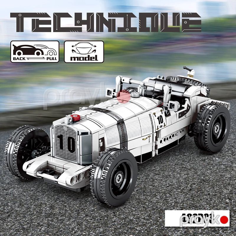 Konstruktor Avtomobil Geri Çekmə Motorlu Retro Oyuncaq Avtomobil 492 ədəd Plastik Blok Mercedes Benz SKK Sportc Car Roadster — Oyuncaqlar, Bakı (4)