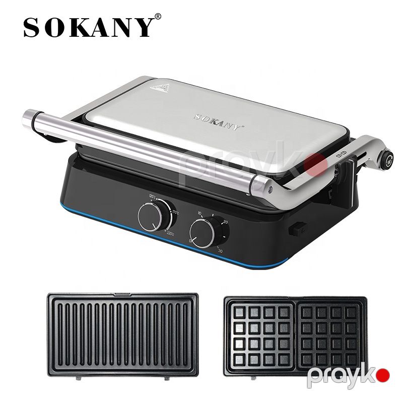 Sokany SK-08145 - 2-si 1-də Qril Bişirici, Vafli Bişirici, 1500W Güc, Güclü Toster — Toster və vaflyasıcı, Bakı (2)