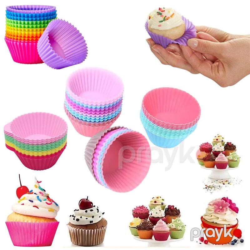 Sevimli mini silikon fincan keks qəlibi dəsti 12li Mini Silikon Muffin Kek Kalıbı qida dərəcəli silikon kek qabı — Qablar və mətbəx əşyaları, Bakı (3)