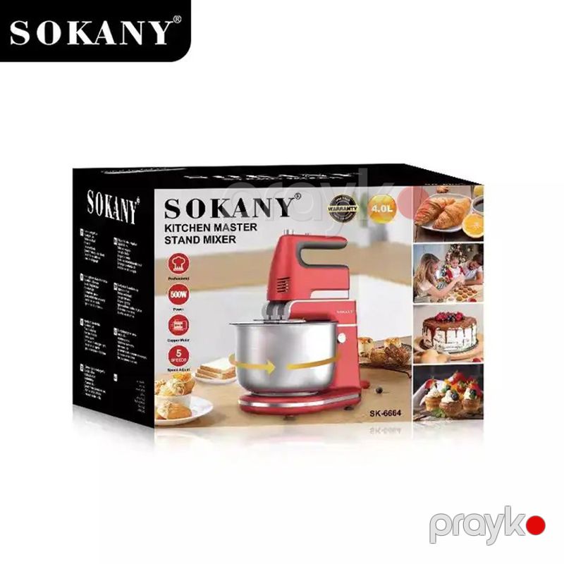Sokany Ən Yeni Xəmir Yoğurma Maşını Mətbəx 500W Yüksək Güclü Saf Mis Motorlu Stend Mikser Tutum 4L — Blenderlər, xırdalayanlar və mikserlər, Bakı (5)