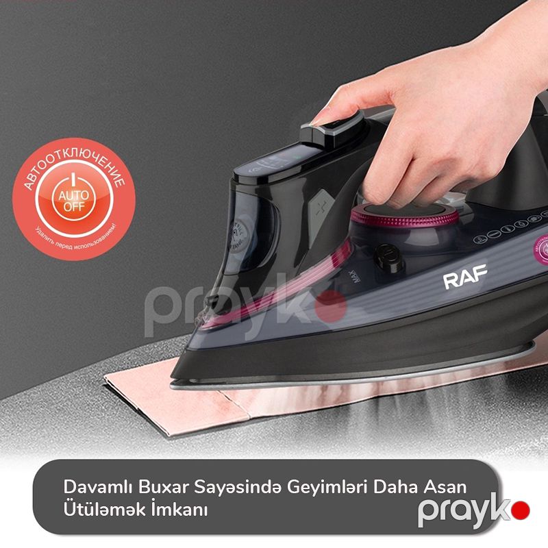 Yeni Yüksək Keyfiyyətli RAF Ruxarlı Ütü Led Ekrana Sahib 2200W Gücündə Professional Buxar Ütüsü R.1195 — Ev texnikası, Bakı (6)