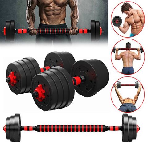 Qantel Dəsti 30kq Ştanq 2x 15kq Qantel Plastik Örtüklü Tənzimlənəbilən Qantel Dəstii 30kq — Fitness və İdman Avadanlıqları