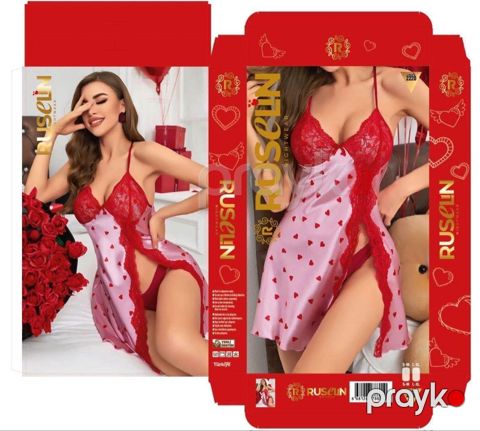Gecə köynəyi qadınlar üçün, qırmızı, poliester, ölçü L/XL — Bakı