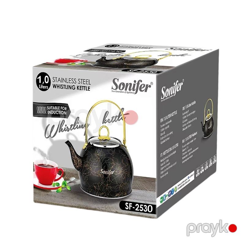 Sonifer 1L Tutumlu Paslanmayan Polad Çaydan SF-2530 Kiçik Ölçülü Polad Çaydan Qida Dərəcəli Erqonomik Çaydan — Çaynikler və qəhvə qabları, Bakı (3)