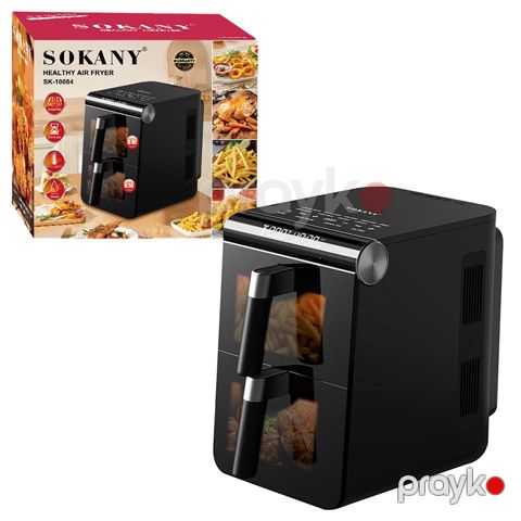 Sokany Airfryer SK-10084 12-13L ikiqat Hava Fritöz Soba Qara Rəqəmsal Displeyli ağıllı hava fritözü — Bakı