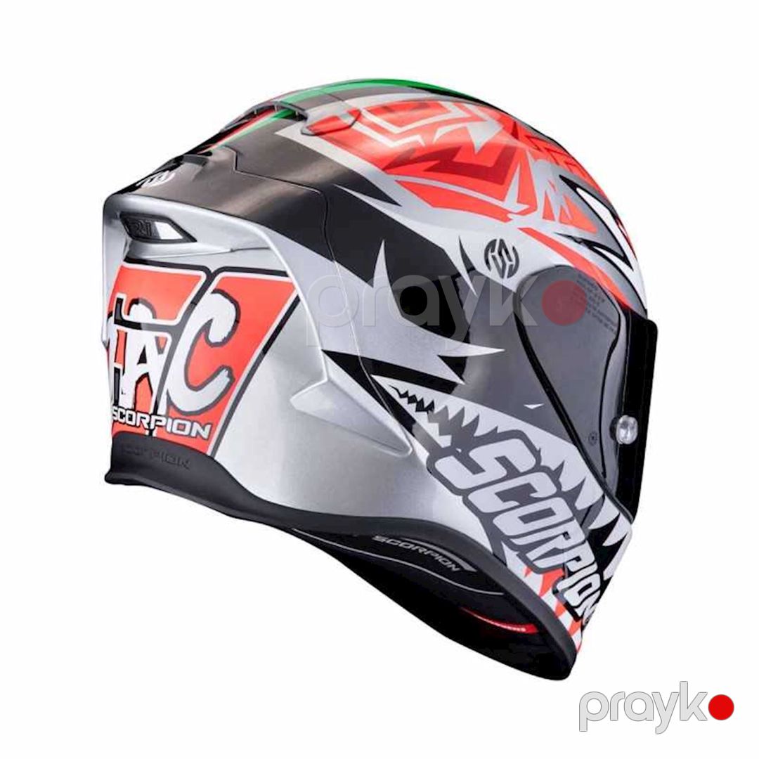 Motosiklet dəbilqəsi Scorpion EXO-R1 Evo Air Zaccone Silver-Black-Red, ölçü L — Mallar, Bakı (3)