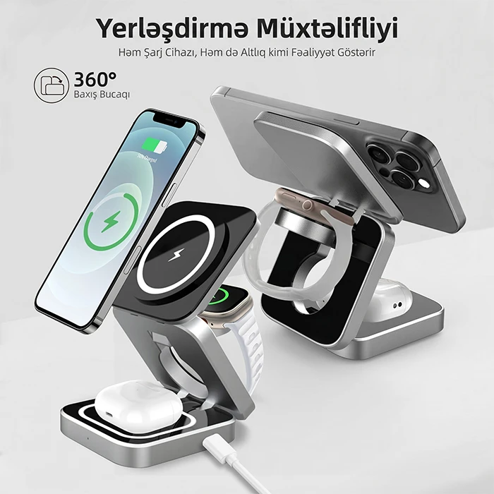 Edamon 3-ü-1-də: Bütün cihazlarınız üçün tək şarj Kabellərin yaratdığı xaosa birdəfəlik son qoyun — Simsiz qulaqlıqlar, Bakı (2)