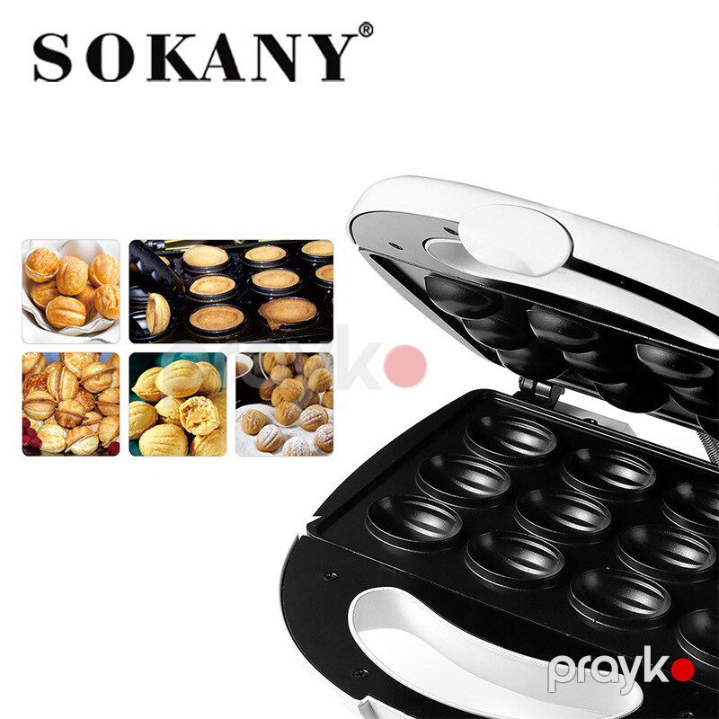 Sokany Elektrtikli Toster 12 Yapışmaz Qablı Vafli Tosteri LED İşıqlı Polad Tort Bişirmə Tosteri 750W — Toster və vaflyasıcı, Bakı (2)