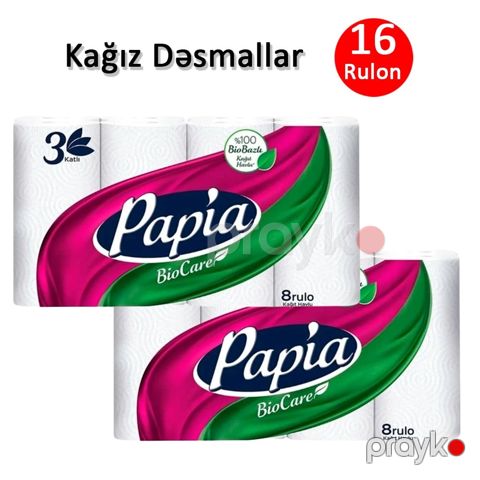 Mətbəx üçün kağız dəsmal Papia, 16 rulon, 3 qatlı — Bakı