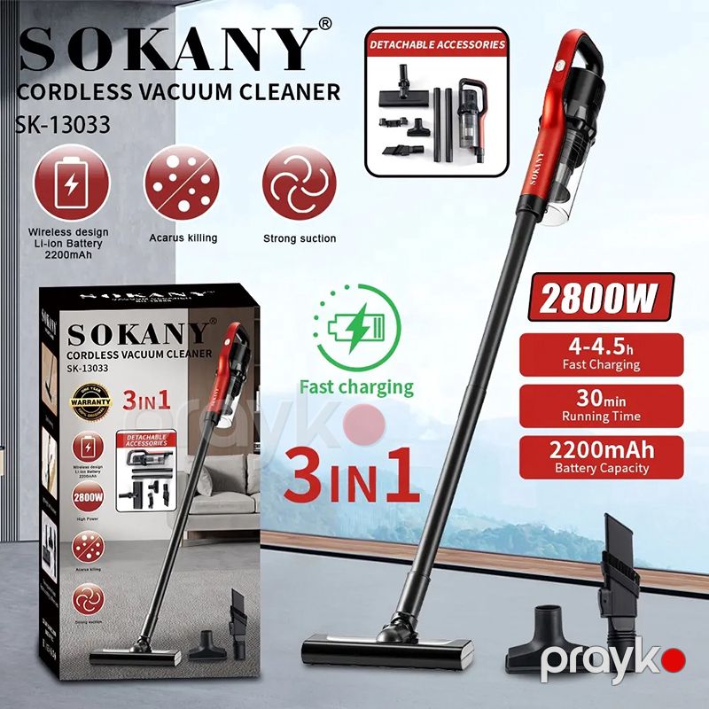 Sokany SK-13033 Simsiz Tozsoran Quru Təmizləmə Üçün Akkumulyatorlu Əl Tozsoranı — Tozsoran, Bakı (3)