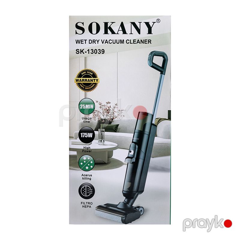 Sokany SK-13039 Quru və Nəm Təmizləmə Üçün Simsiz Tozsoran Qara Şaquli Əl Tozsoranı — Tozsoran, Bakı (6)