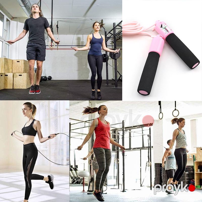 Fitnes Üçün Lastik Atlama İpi Sayğaclı Tənzimlənə Bilən Rezin Rəngberəng Pirqilka Gimnastika İpi — İdman, hobi, istirahət, Bakı (3)