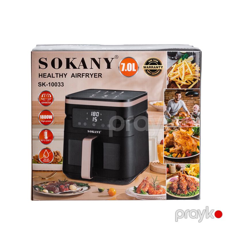 Çox sobalı hava fritöz 7 litrlik elektrikli Sokany hava fritözü 1800 Vt Buxar Hava Sobası Taymerli Hava Fritöz SK-10033 — Digər mətbəx texnikası, Bakı (7)