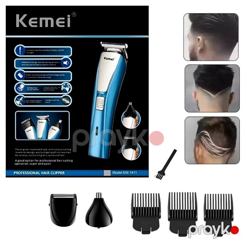 Kemei KM-1411 Saç və Saqqal Kəsmək Üçün Trimmer Saç Kəsici Peşəkar Simsiz Saç və Saqqal Kəsici — Usturalar, trimmerler və epilyatorlar, Bakı (3)