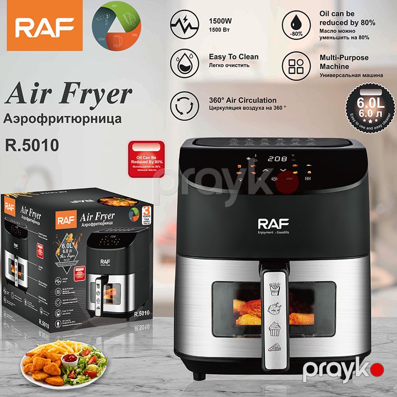 RAF R.5010 - Fritür, 1500W Güc, 6.0L Həcm, Rəqəmsal Sensorlu İdarəetmə ilə Elektrikli Fritür, Termoizolyasiyalı Korpus, Asan Təmizləmə — Digər mətbəx texnikası, Bakı (6)