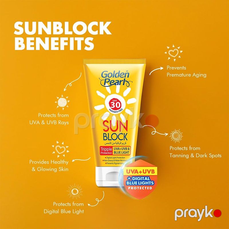 Golden Pearl Sun Block SPF 30 Günəşdən Qoruyucu Krem – 100 ml — Gözəllik və səhiyyə, Bakı (3)