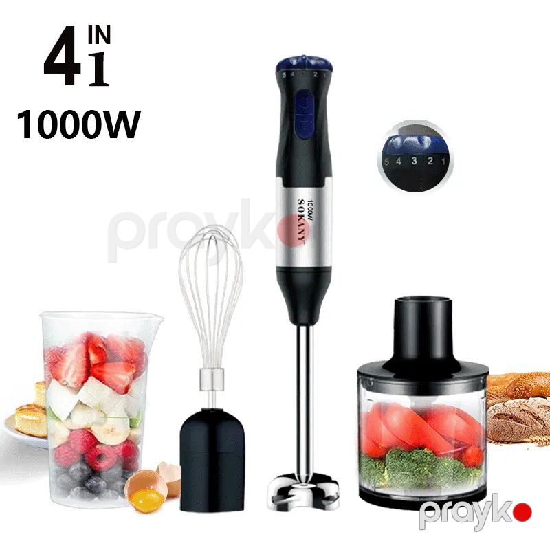 Yeni 4-ü 1-də Mətbəx Blenderi 1000W Gücündə Qida Prosessoru Smoothie Kuboku 304 Paslanmayan Polad Bıçaq — Blenderlər, xırdalayanlar və mikserlər, Bakı (2)