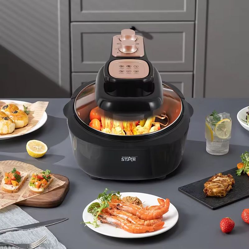 Star ST-9687 Vizual Hava Fritözü 4.5L Sürətli Dövriyyəli Qida Qızardıcı Air Frey 1500W 80-200 — Digər mətbəx texnikası, Bakı (3)