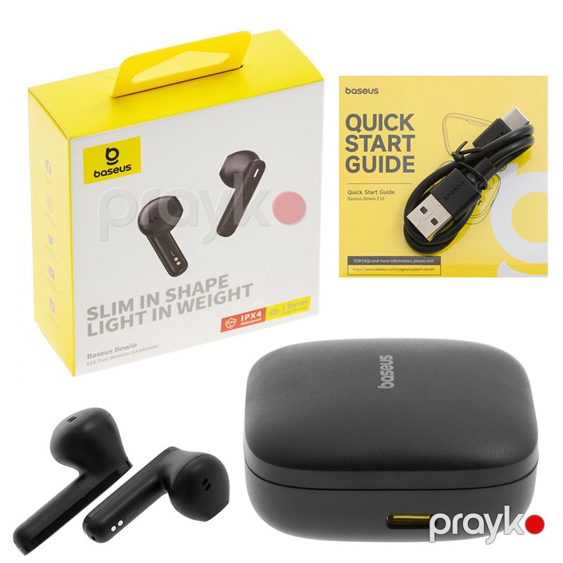 Baseus Bowie E16 True Wireless Bluetooth Qulaqlıq Qara Simsiz TWS Baseus Qulaqlıq Earphones Cluster — Telefonlar və qadjetlər, Bakı (8)