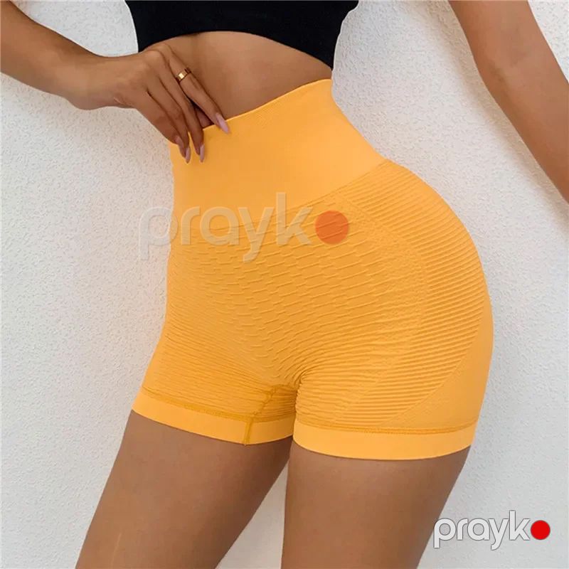 Qadın Tikişsiz Lasin Şort İdman Üçün Qısa Tayt Yüksək Bel Şort — Fitness və yoqa, Bakı (7)