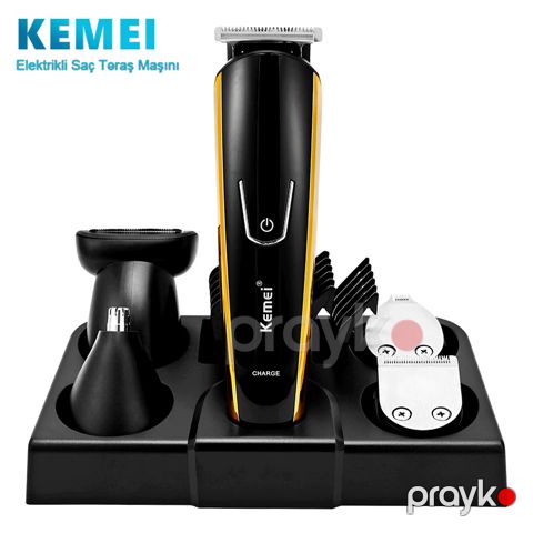 Kemei 5-i 1də Professional Suya Davamlı Saç Təraş Maşını 40D Trimmer Saç Saqqal Boyun və Bədən Makası — Bakı