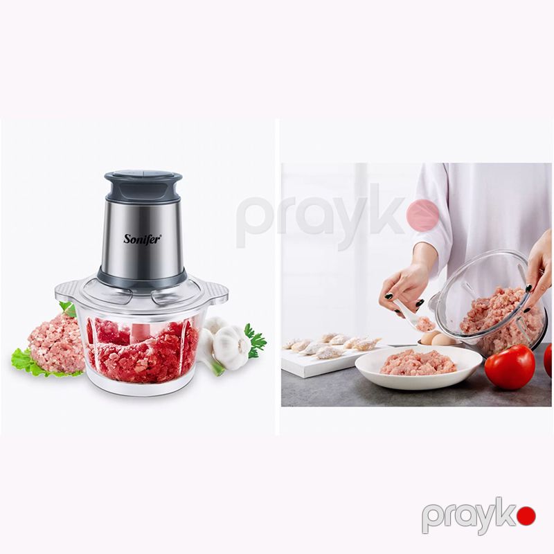 Sonifer SF-8057 Çoxfunksiyalı Elektrikli Doğrayıcı Meyvə Tərəvəz Ət Doğrayıcı 300W — Blenderlər, xırdalayanlar və mikserlər, Bakı (6)