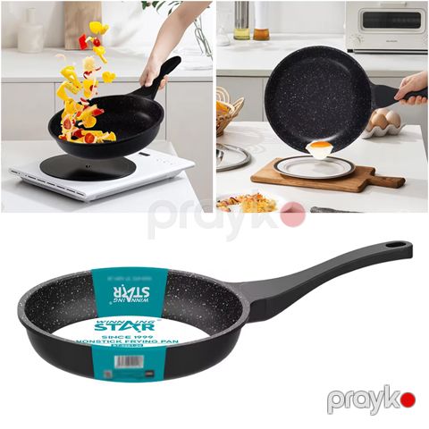 Winning Star ST-5201 24 sm Alüminium Yapışmayan Dairəvi Qranit Tava Qara Rengli — Bakı