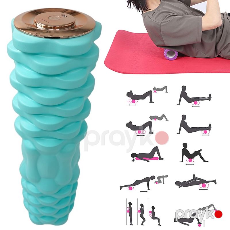 Vibrasiyalı Köpük Roller 35 sm Fitnes Çarxı Vibrasiyalı Əzələ masajçısı Yoga Pilates üçün Tətik Nöqtəsini Silinder — İdman, hobi, istirahət, Bakı (2)