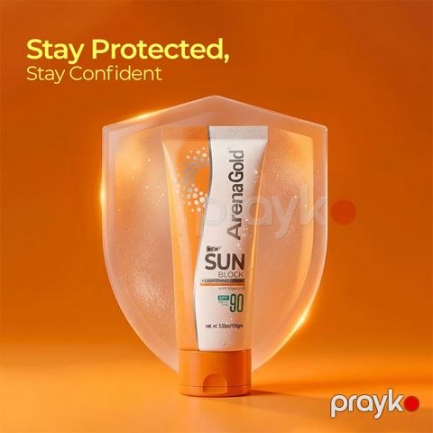 Arena Gold Sun Block SPF 90 Günəşdən Qoruyucu Spf Krem 100 q — Bakı
