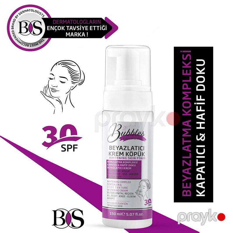 Bs Bubbles Cosmetic Ağardıcı Köpük Krem Üz, Bədən Və Genital Bölge Ağardıcı Ləkə Üçün Krem 30spf 150ml — Gözəllik və səhiyyə, Bakı (6)