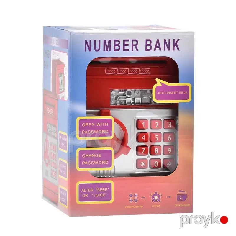 Avtomatik Uşaq Pul Qutusu Piggy Bank Elektron Kassa Sikkə Bankı və Rəqəmsal Şifrə ilə Uşaq Atm Oyuncağı — Mallar, Bakı (2)