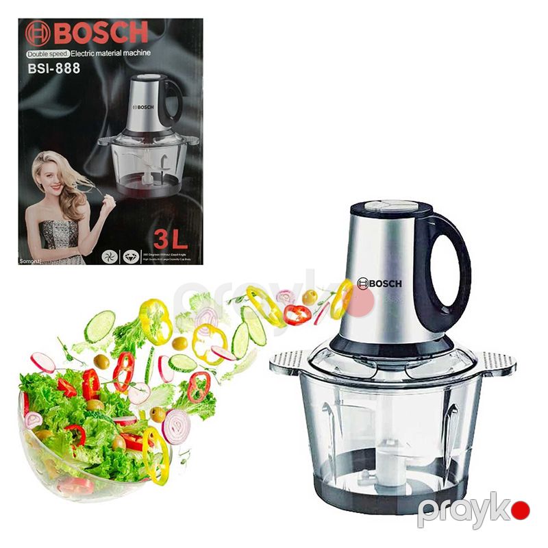 Bosch BS-888 Elektrikli Doğrayıcı Tərəvəz Ət Doğrayıcı Maşın 1500W Şüşə Metbəx Kombaynı 3l Tutuma Malik — Blenderlər, xırdalayanlar və mikserlər, Bakı (7)