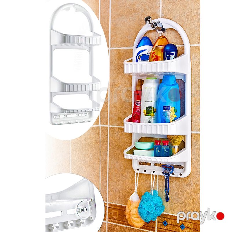 Hamam Üçün Saxlama Rəfi Çox Pilləli Saxlama Rəfi Organizer 3 Qatlı Plastik Saxlama Səbəti Rəngli Duş Kadikasi Plastik Asma Rəf — Mallar, Bakı (6)