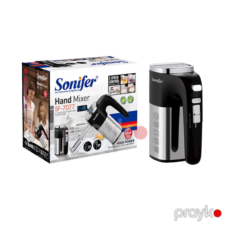Sonifer SF-7077 Çoxfunksiyalı Əl Mikseri Elektrikli Əl Mikseri Yumurta Çırpıcı Xəmir Qarışdırcı Mikser 500W — Blenderlər, xırdalayanlar və mikserlər, Bakı (6)